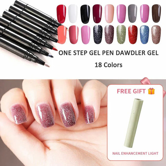 💅 Begrænset tid Køb 1 Få 1 Gratis - £9.99! ✨One Step Negle Gelpen🎨Gratis håndholdt mini UV-neglelampe💡
