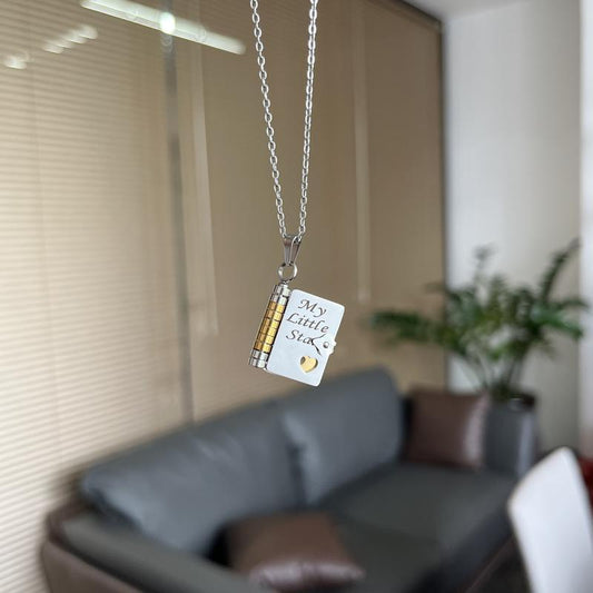 My Little Star Book Necklace for Daughter, Birthday Day Gift Graduation Jewelry of Love