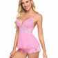 💜 LAST DAY PROMOTION - 50%OFF💜Womens Comfortable Wireless BraLace Trimmed V-Neck Camisole & Shorts Sleepwear Set