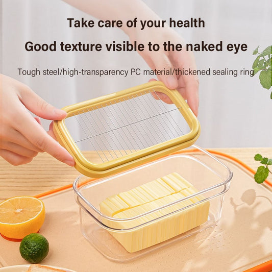 Caja para mantequilla con tapa, bandeja para mantequilla y malla para cortar, recipiente hermético para guardar alimentos en la cocina