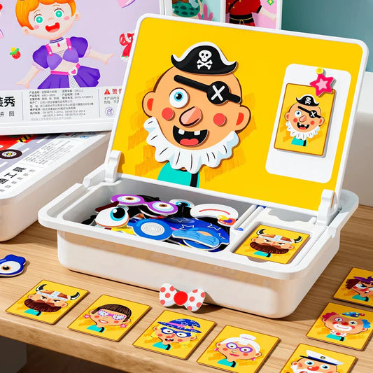 🎃HALLOWEEN PRE-SEASON 50% OFF👻 Magnetic Puzzle Dress-Up Game Children's Double-Sided Educational Toy Portable Preschool Learning Toy