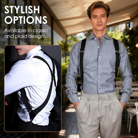 ⏳LAST DAY SALE 50% OFF !!📢Men's X-Back Suspenders with Hook Clips