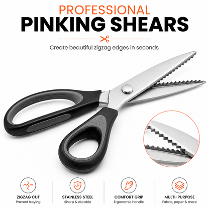 ✂️ Professional Pinking Shears – Sharp Serrated Fabric Scissors for Clean Zigzag Edges