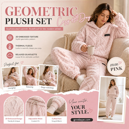 ⏳Autumn Hot Sale 59% OFF!!🔥🍂 Embossed Geometric Plush Set – Timeless Comfort & Effortless Style For Every Occasion