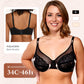 💜Sutien Enchante cu dantelă florală, mărime Plus, cu armătură, fără căptușeală, minimizator, acoperire completă, pentru femei, confortabil, respirabil, cupă de plasă