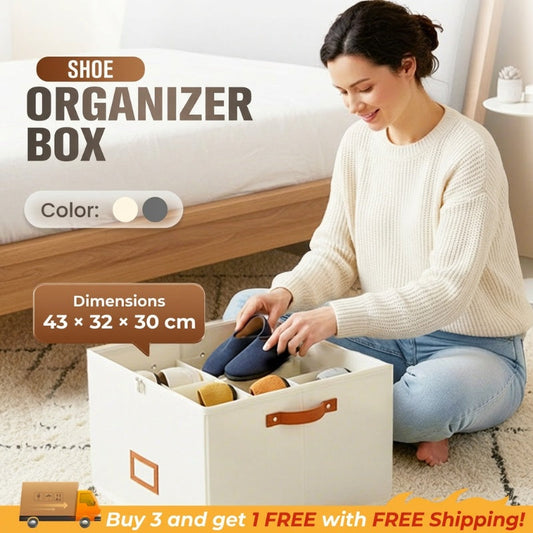 ⏰🔥ČASOVĚ OMEZENÁ SLEVA 50 %! 👟 Úložný box na boty z látky – skládací, velkokapacitní, prachotěsný &  Prodyšné do skříně &  Ložnice 🧺✨
