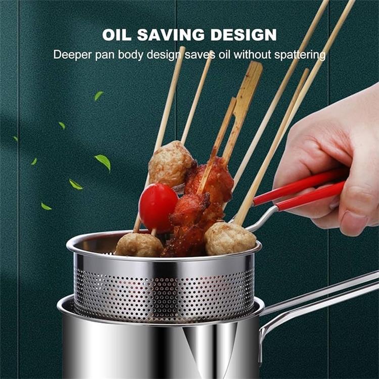 🔥Limited Time 50% Off 🔥304 Stainless Steel Strip Filter Ingredient Fryer With Lid