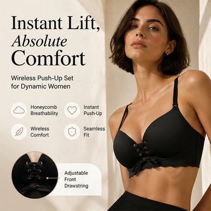 Nahtloser, atmungsaktiver Push-up-Stütz-BH für Damen