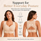 Women’s Wireless Posture Correction Bra with Front Closure & Wide Straps
