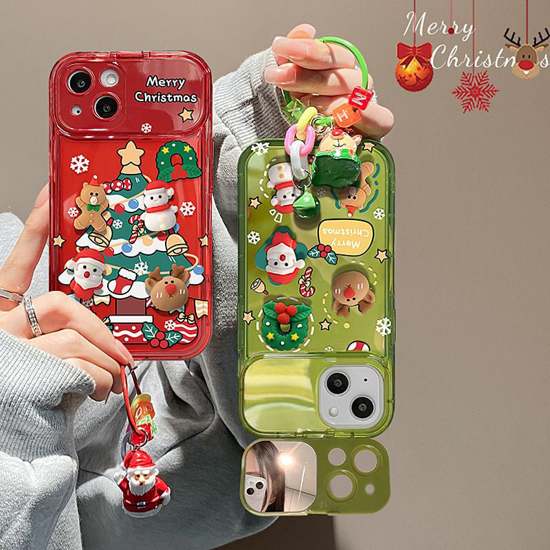 🎅Xmas Sales - 50% OFF🎄Christmas Tree Pendant Flip Mirror Case Cover For iPhone🎅