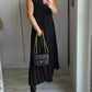 🔥🖤Black Friday Sale:50% OFF🔥Sleeveless pleated simple solid colour dress