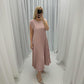 Robe de couleur unie sans manches plissée