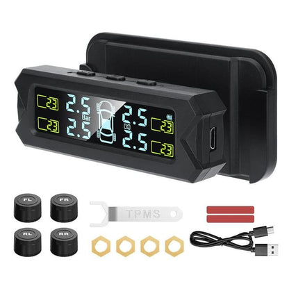 🔥Limited Time 50% Off 🔥Solar Four Wheel Tire Pressure Monitor with Real-Time Display