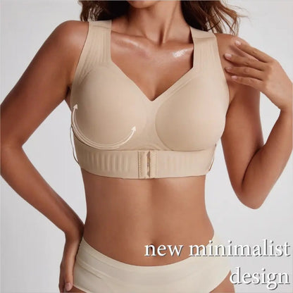 V-Neck Wirefree Bra with Wide Straps