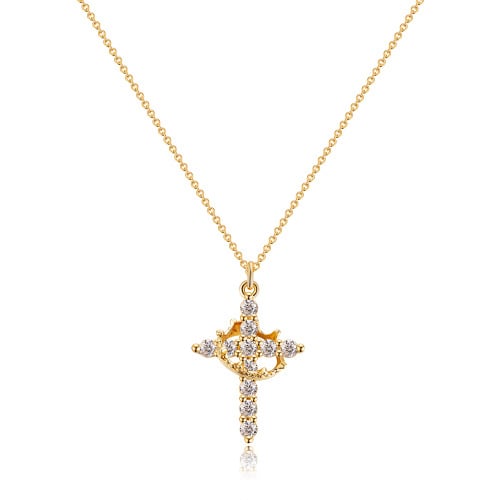 🎅Xmas Sales - 50% OFF🎄Crown with Cross Pendant Necklace