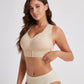 V-Neck Wirefree Bra with Wide Straps