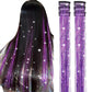 Clip in Hair Tinsel, Pack of 6 Pcs 24 Inch,Glitter Tinsel Hair Extensions 24 Inches, Festival Tinsel Fairy Hair Extension