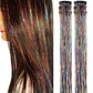 Clip in Hair Tinsel, Pack of 6 Pcs 24 Inch,Glitter Tinsel Hair Extensions 24 Inches, Festival Tinsel Fairy Hair Extension