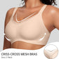 💜 LAST DAY PROMOTION - 50%OFF💜Women's Wireless V-Neck Crossover Mesh Seamless Push-Up Bra