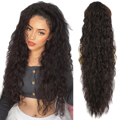 💜 LETZTER TAG DER AKTION - 50 % RABATT 💜Lockige, gewellte Frizz-Haarverlängerung mit Pferdeschwanz