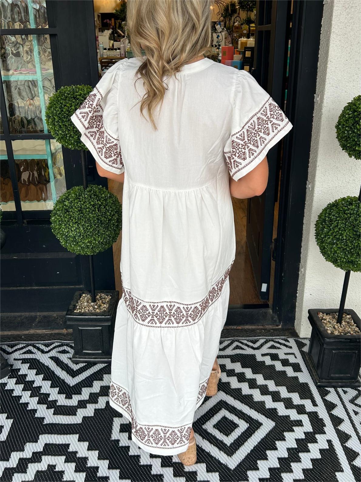 Women's V-Neck Boho Maxi Dress