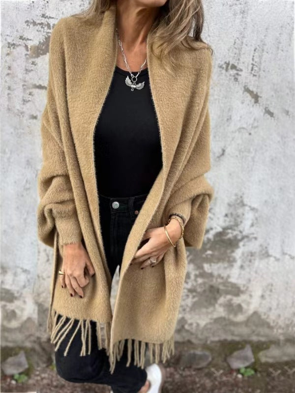 🔥Limited Time 50% Off 🔥Women's Long Sleeve Casual Tassel Shawl Coat