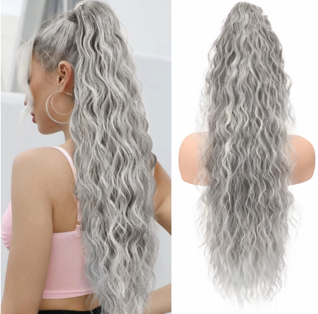 💜 LAST DAY PROMOTION - 50%OFF💜Curly Wavy Frizzy Hair Extension with Ponytail