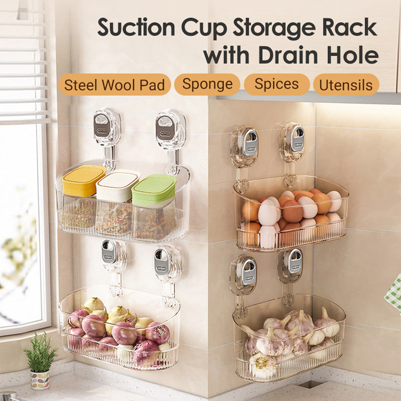 🔥Limited Time 50% OFF🔥Suction Cup Storage Rack with Drain Hole