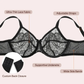 💞Enchante virágmintás csipke, plus size merevítős, béleletlen, párnázatlan, minimalizáló, teljes fedésű melltartó, női viselet, kényelmes, lélegző, hálós kosaras.