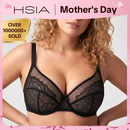 💞Enchante virágmintás csipke, plus size merevítős, béleletlen, párnázatlan, minimalizáló, teljes fedésű melltartó, női viselet, kényelmes, lélegző, hálós kosaras.