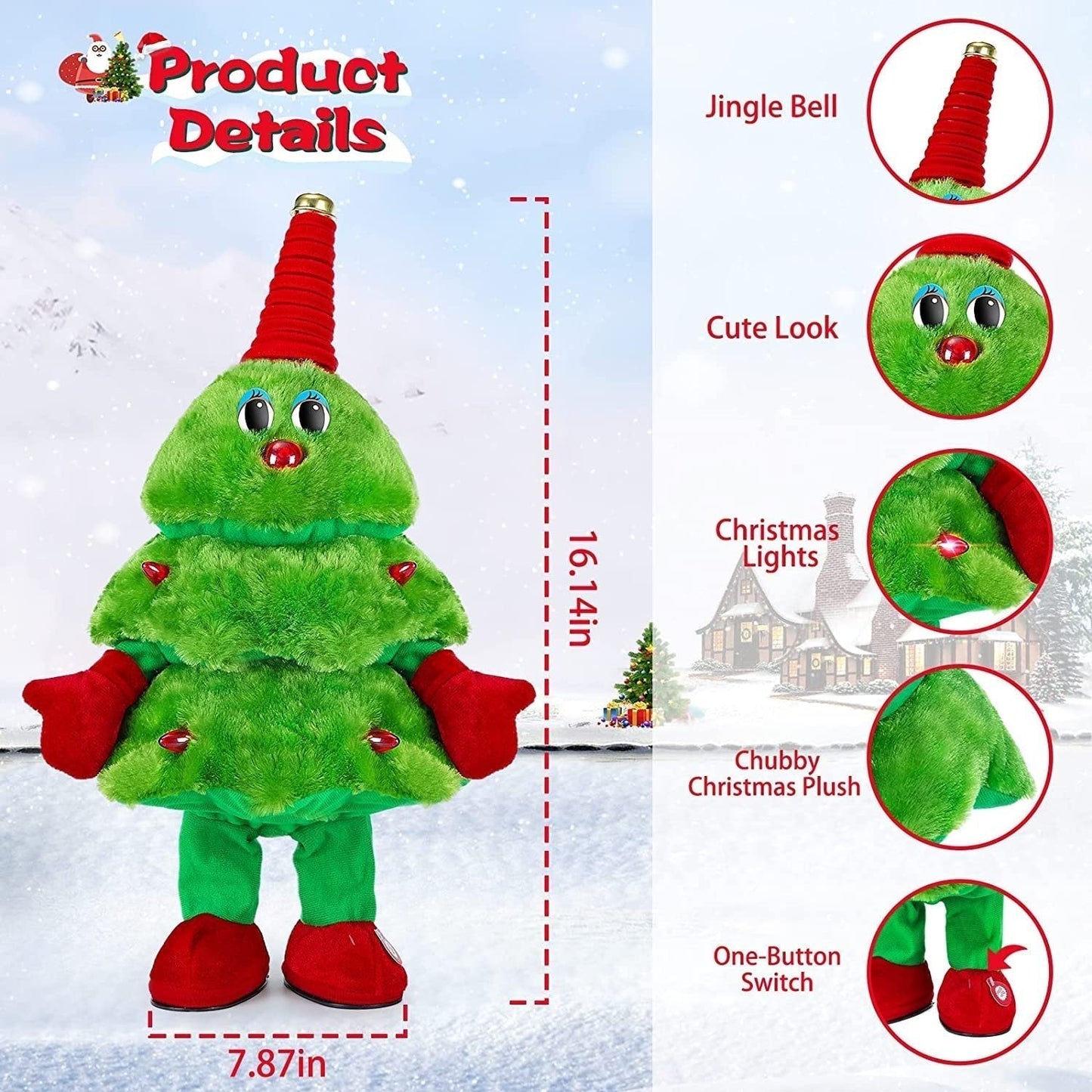 🎅Early Xmas Sales - 50% OFF🎄🎵Sing and Dance Rock Christmas Tree Toy🎸🎷