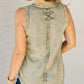 Button Mix Washed Henley Tank