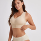 V-Neck Wirefree Bra with Wide Straps