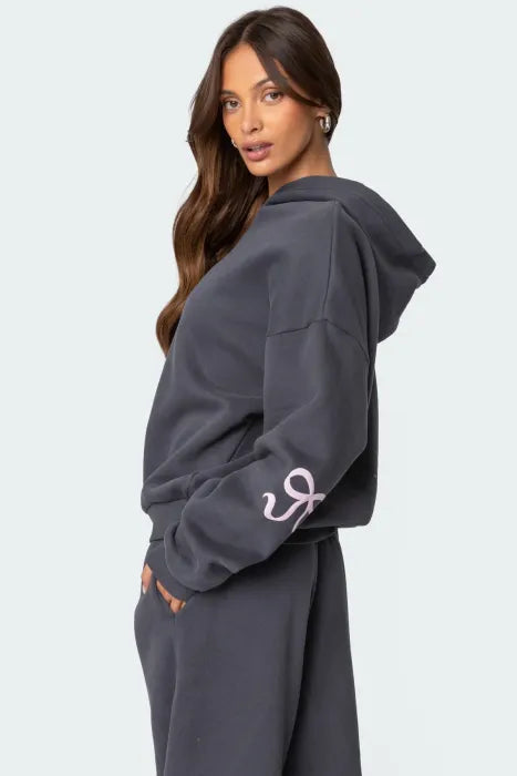 🎅Christmas Sale-50% OFF🎅Women's Bow-Trim Hoodie Set