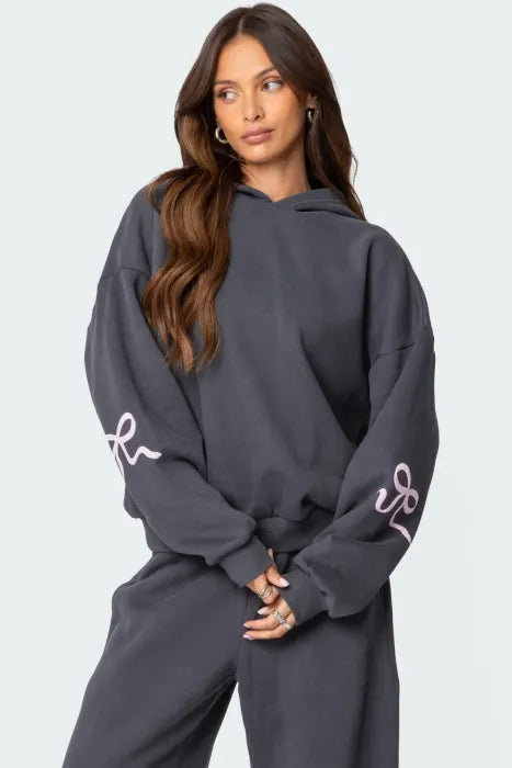 🎅Christmas Sale-50% OFF🎅Women's Bow-Trim Hoodie Set