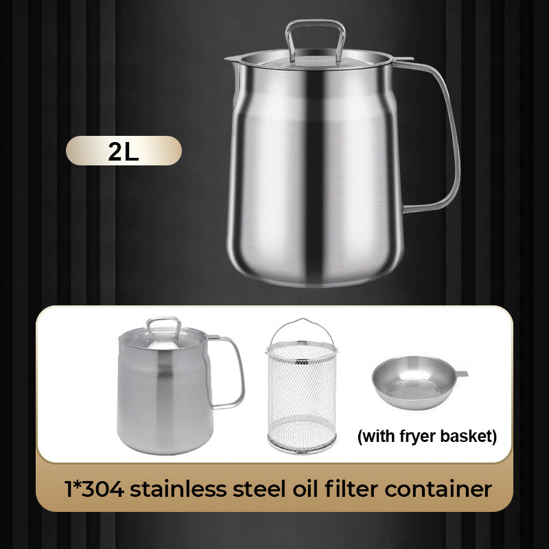 🔥HOT SALE🔥Multi-Function Large Capacity Stainless Steel Oil Filter Container