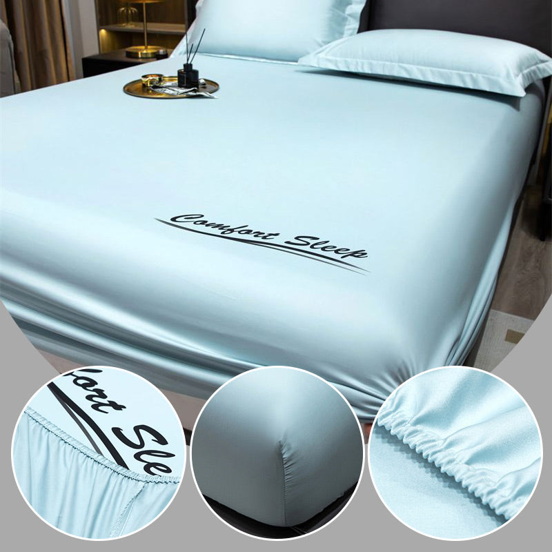 Summer Ice Cooling Silky Bed Fitted Sheet Pillow Cover