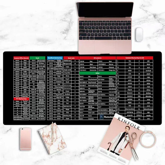 🎅Xmas Sales - 50% OFF🎄🎄Quick Key Super Large Anti-slip Keyboard Pad - with Office Software Shortcuts Pattern