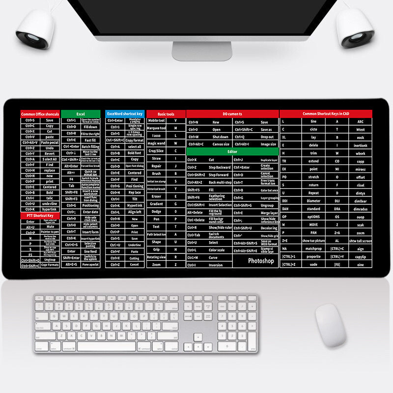 🎅Xmas Sales - 50% OFF🎄🎄Quick Key Super Large Anti-slip Keyboard Pad - with Office Software Shortcuts Pattern