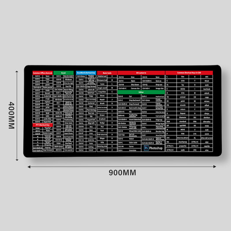 🎅Xmas Sales - 50% OFF🎄🎄Quick Key Super Large Anti-slip Keyboard Pad - with Office Software Shortcuts Pattern