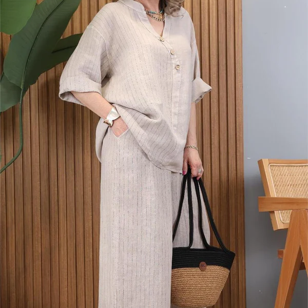 🔥Free Shipping-Summer Sale 💕Women's Casual Cotton Linen Two-Piece Set