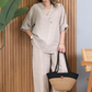 🔥Livraison gratuite - Soldes d'été 💕Ensemble deux pièces décontracté en coton et lin pour femme