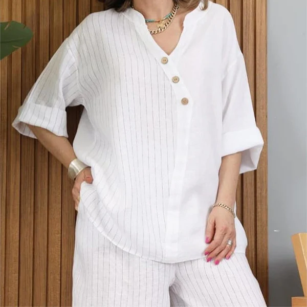 🔥Free Shipping-Summer Sale 💕Women's Casual Cotton Linen Two-Piece Set