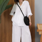 🔥Livraison gratuite - Soldes d'été 💕Ensemble deux pièces décontracté en coton et lin pour femme