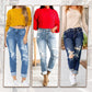 🔥VENTE CHAUDE D'ÉTÉ🔥Jean boyfriend effet usé gainant pour femme