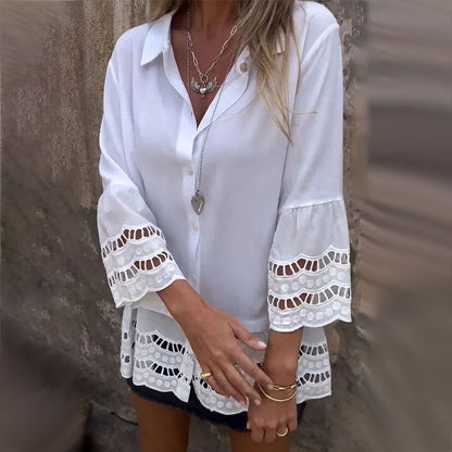 🔥Limited Time 50% Off 🔥💖Mid-Sleeve Shirt with Hollow Patchwork Design