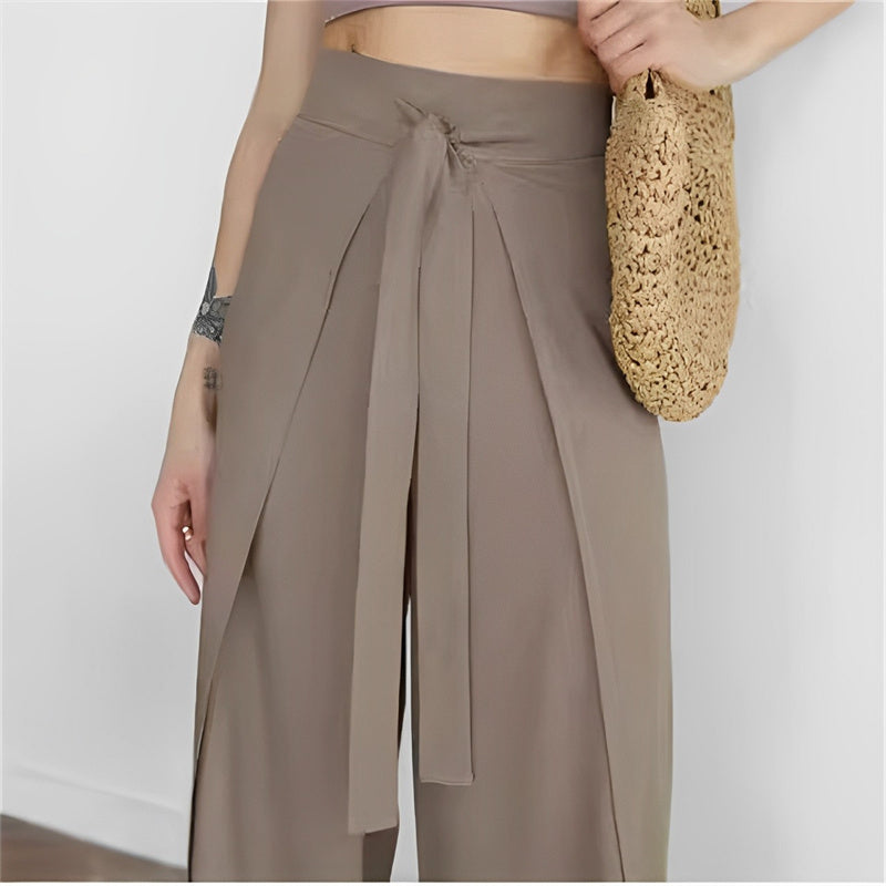 Women's Tie Knot Wide Leg Pants