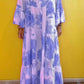 Vestido largo de verano con escote en V y estampado de bosque para mujer