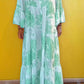 Vestido largo de verano con escote en V y estampado de bosque para mujer