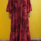 Vestido largo de verano con escote en V y estampado de bosque para mujer